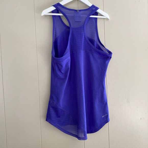 Nike Purple Dri-Fit Mesh Racerback Tank Top | Lightweight Training Shirt Size S - Picture 2 of 5